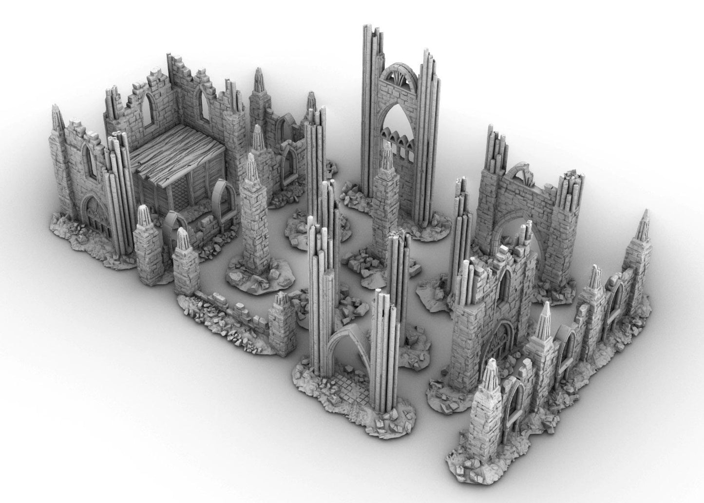 Scatter Ruins and Watch Post by GameScape3D - 3D Printed Tabletop Terrain, Perfect for Wargames, Role playing games, Tabletop games