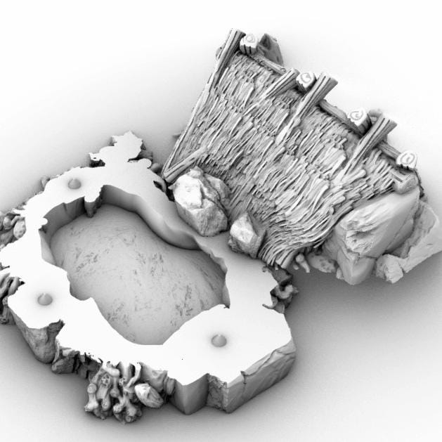Goblin Swamp Shack by GameScape3D - 3D Printed Tabletop Terrain, Perfect for Wargames, Board Games, RPGs