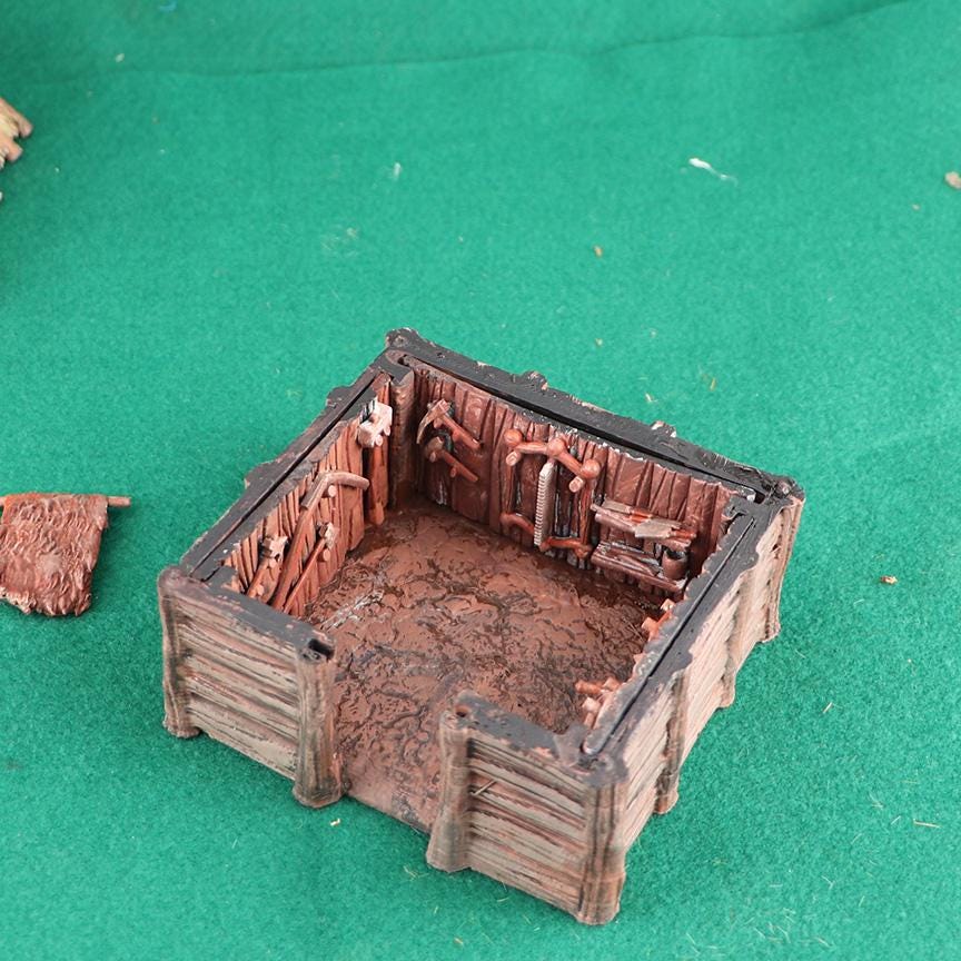 Tool Shed with Slide in Walls by GameScape3D - 3D Printed Tabletop Terrain, Perfect for Wargames, Board Games, RPGs