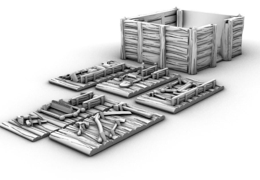 Tool Shed with Slide in Walls by GameScape3D - 3D Printed Tabletop Terrain, Perfect for Wargames, Board Games, RPGs