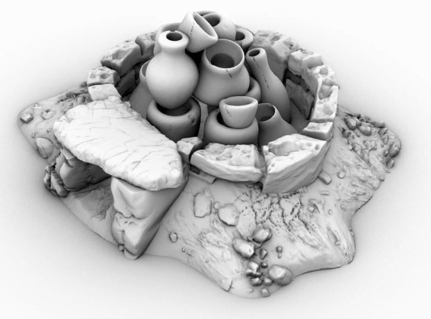 Ceramics Work Site by GameScape3D - 3D Printed Tabletop Terrain, Perfect for Wargames, Board Games, RPGs