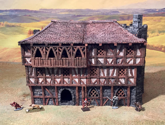 Large 3 Story Inn by GameScape3D - 3D Printed Tabletop Terrain, Perfect for Wargames, Board Games, RPGs