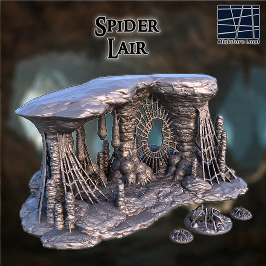 Spider Lair - Tabletop Terrain - 28 MM, Tabletop 3D Printed Terrain by MiniatureLand, Perfect for Wargaming and RPGs
