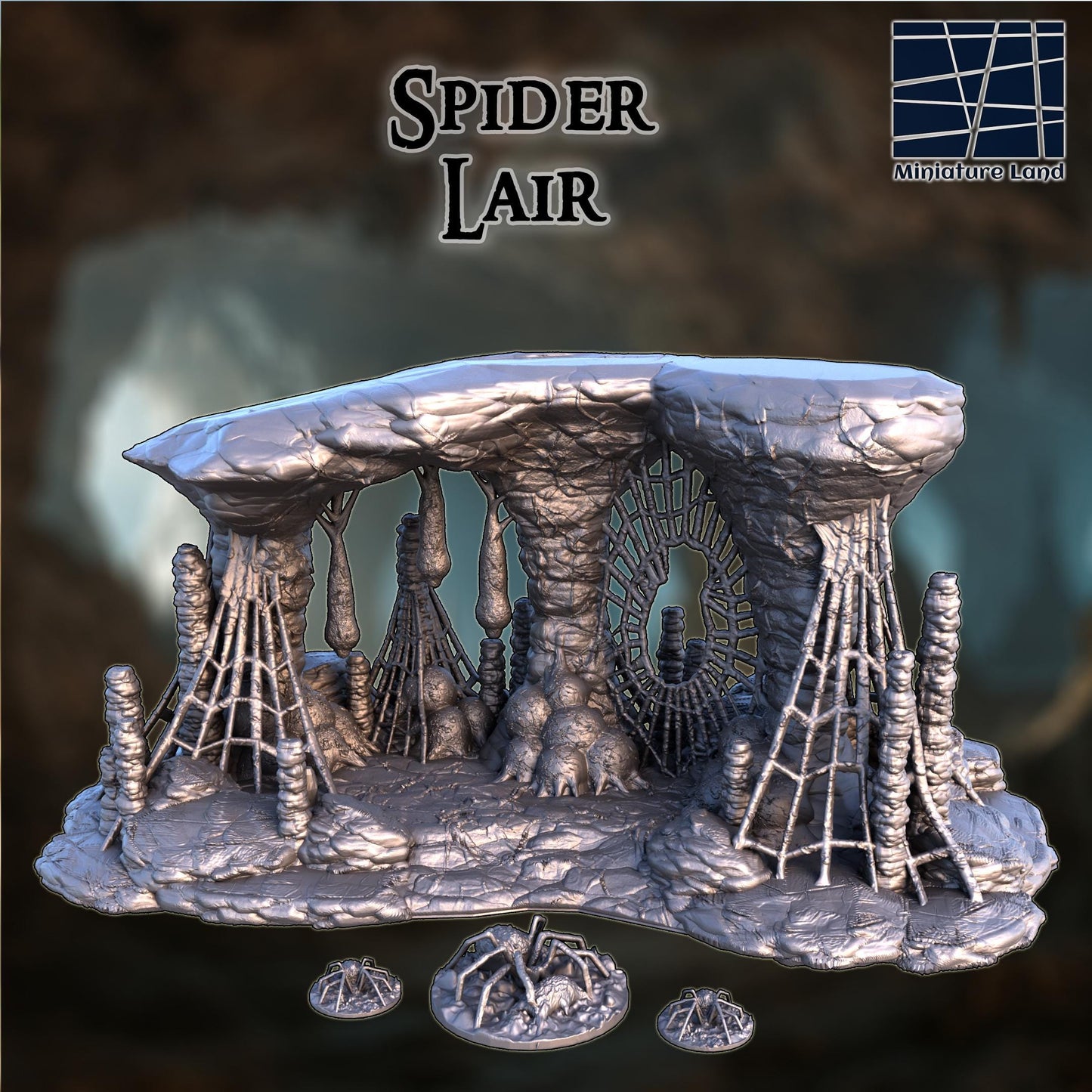 Spider Lair - Tabletop Terrain - 28 MM, Tabletop 3D Printed Terrain by MiniatureLand, Perfect for Wargaming and RPGs