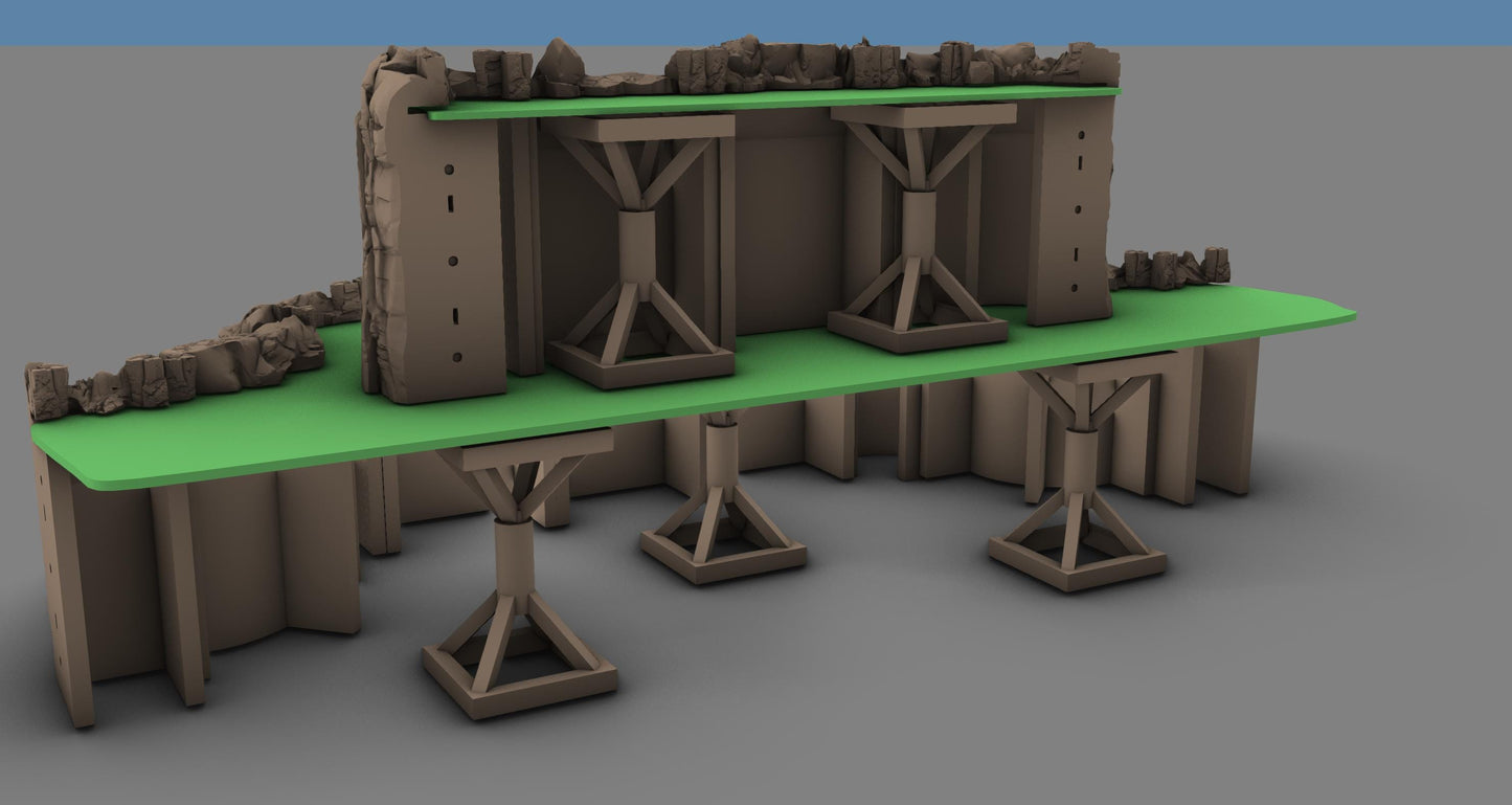 Massive Cliffs : Core Set by GameScape3D - 3D Printed Tabletop Terrain, Perfect for Wargames, Board Games, Role Playing Games