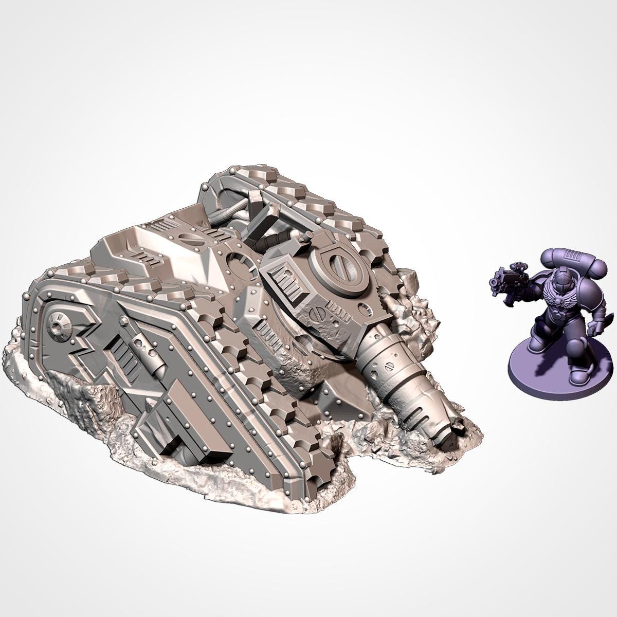 DESTROYED TANKS Txarli Factory Sci-Fi modular Wreckage Set, Perfect for Tabletop Wargames