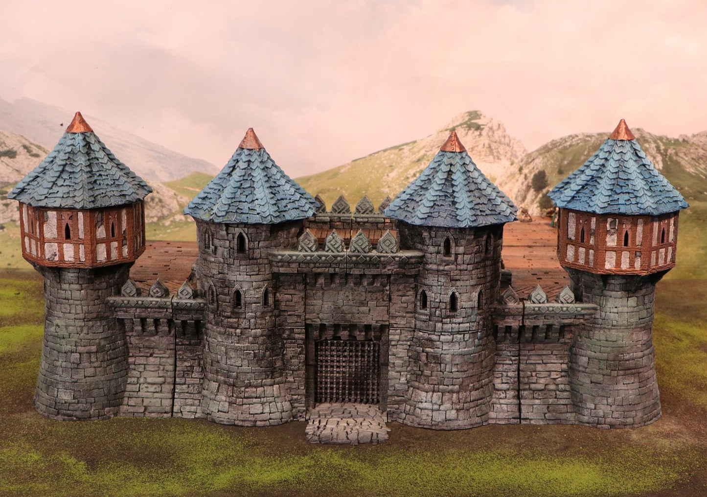 ARX RENOVATUR: 28mm Citadel Gate, Walls, & Corner Towers by GameScape3D - 3D Printed Tabletop Terrain, Perfect for Wargames