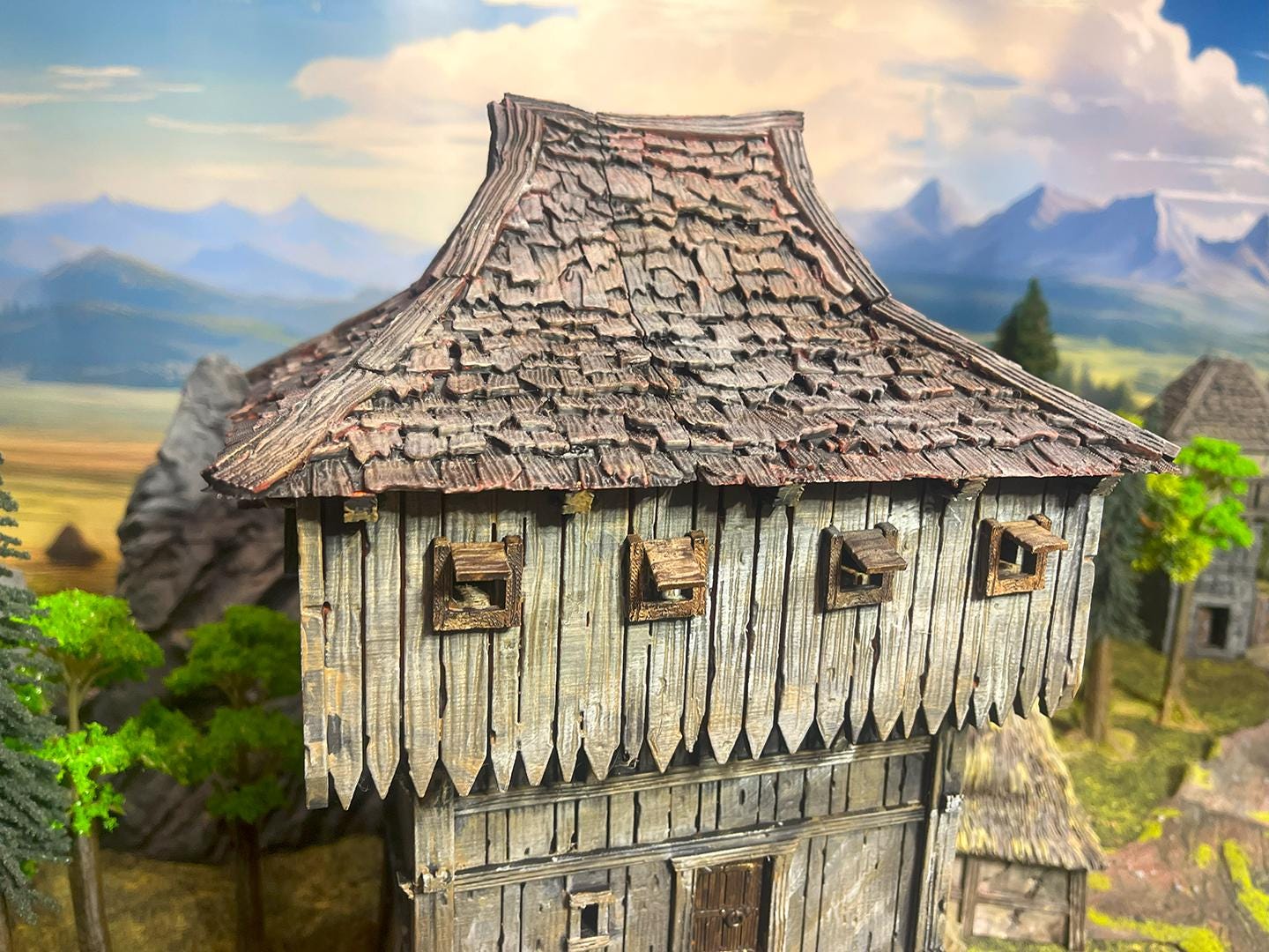 Dark Age Wooden Tower Keep by GameScape3D - 3D Printed Tabletop Terrain, Perfect for Wargames, Board Games, Role Playing Games