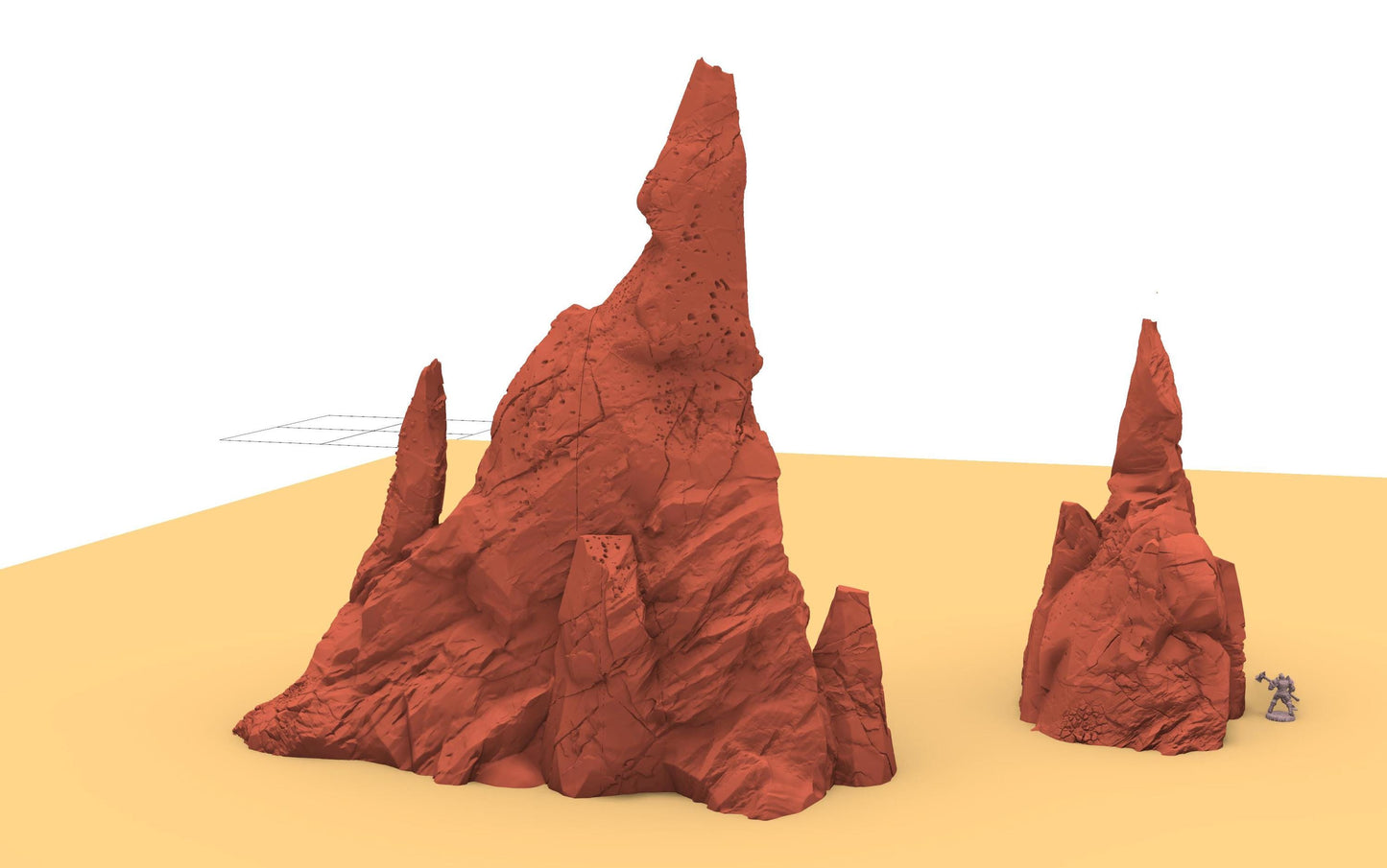3 Hellscape Mountains by GameScape3D - 3D Printed Tabletop Terrain, Perfect for Wargames, Board Games, Role Playing Games