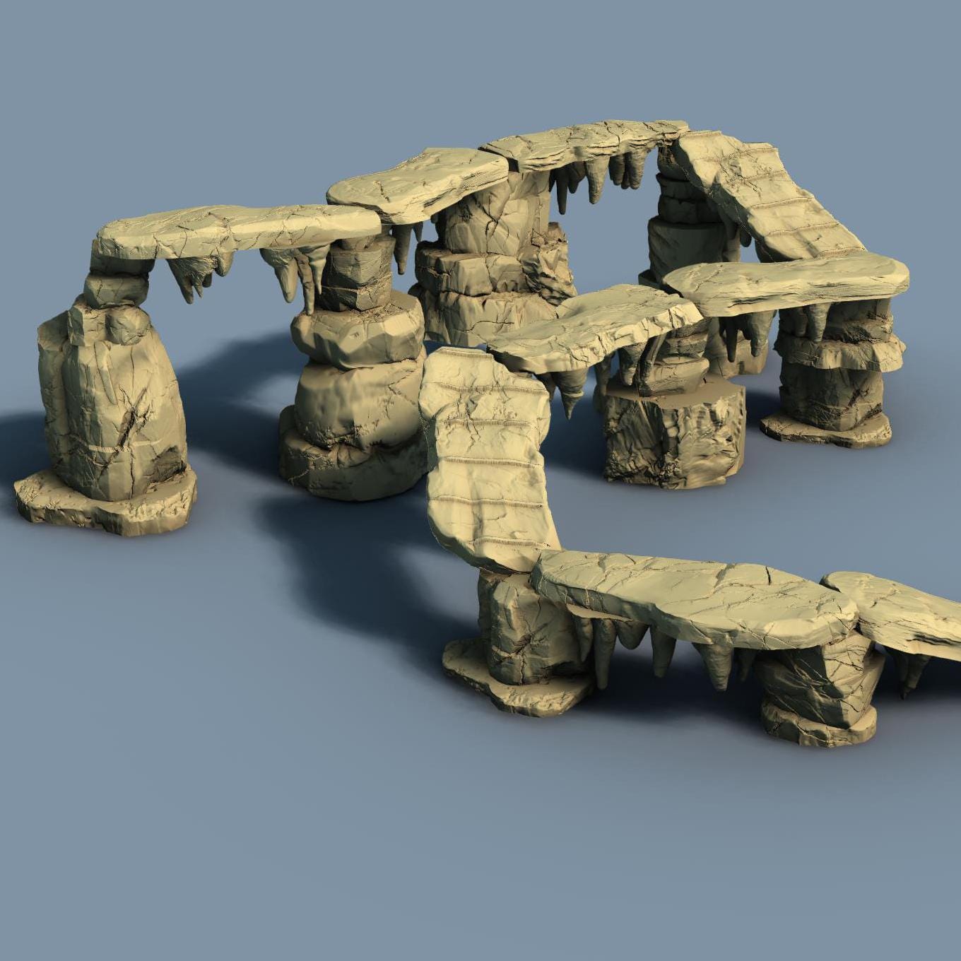 Troglodyte Bridge System - 3D Printed Tabletop Terrain, Perfect for Wargames, Board Games, Role Playing Games
