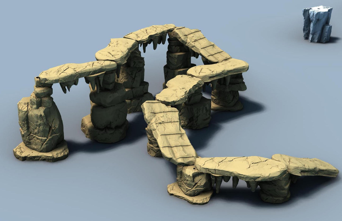 Troglodyte Bridge System - 3D Printed Tabletop Terrain, Perfect for Wargames, Board Games, Role Playing Games