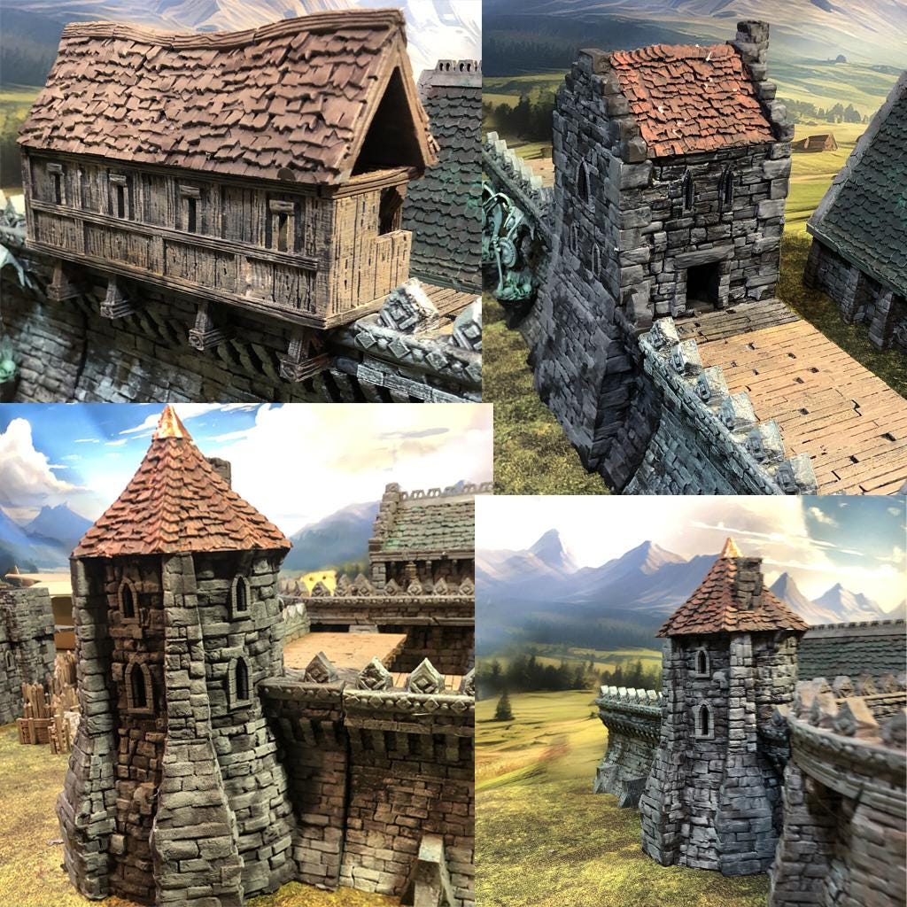 ARX RENOVATUR EXPANSION: Wall fortifications and Towers by GameScape3D - 3D Printed Tabletop Terrain, Perfect for Wargames