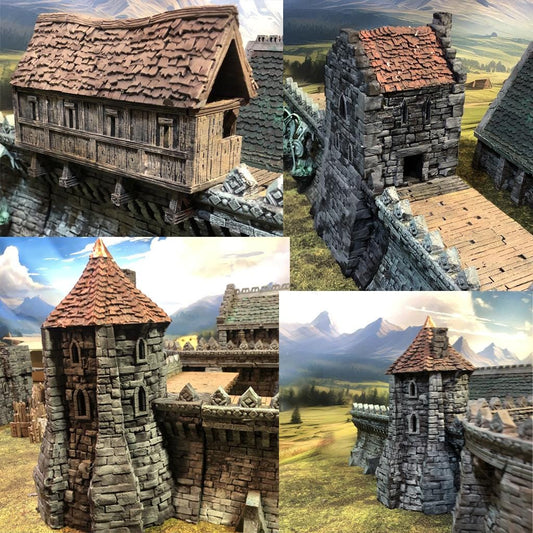 ARX RENOVATUR EXPANSION: Wall fortifications and Towers by GameScape3D - 3D Printed Tabletop Terrain, Perfect for Wargames