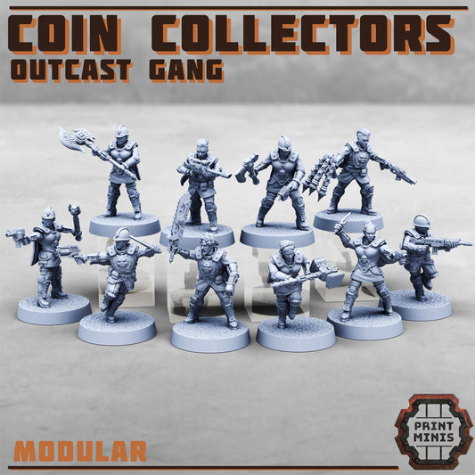 Coin Collectors - Outcast Gang -  Sci-Fi Grimdark  Tax Collector Mercenaries by Print Minis