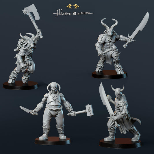 Grimdark cultists, Fantasy Skirmish Miniatures by Magori Miniatures, perfect for Fantasy Wargames and RPGs