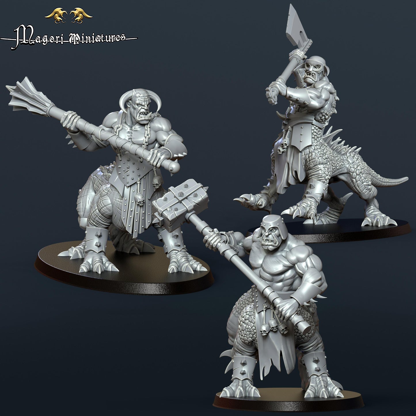 Dragon Ogre Squad, Fantasy Skirmish Miniatures by Magori Miniatures, perfect for Fantasy Wargames and RPGs