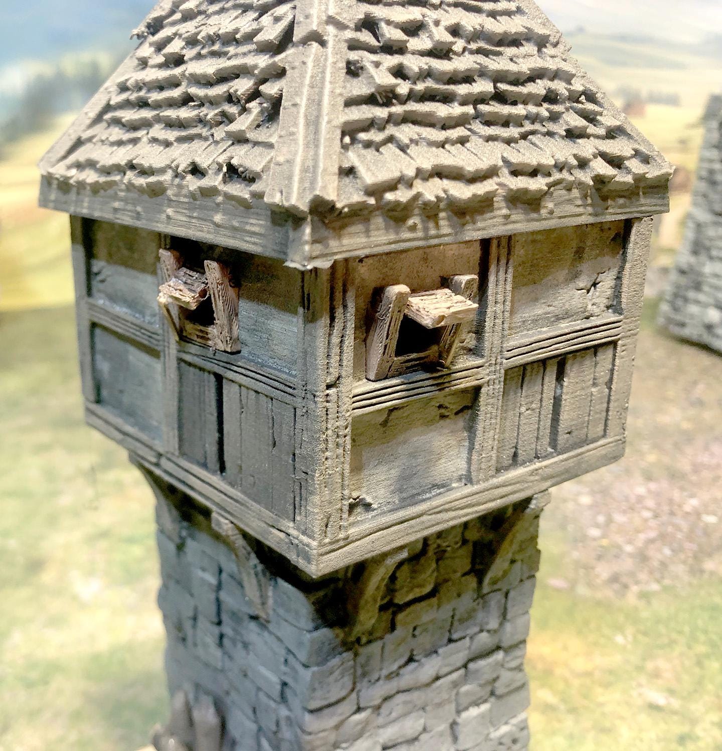 Walled Village: Manor Houses, Guard Tower, and Barn by GameScape3D - 3D Printed Tabletop Terrain, Perfect for Wargames, Board Games, RPGs