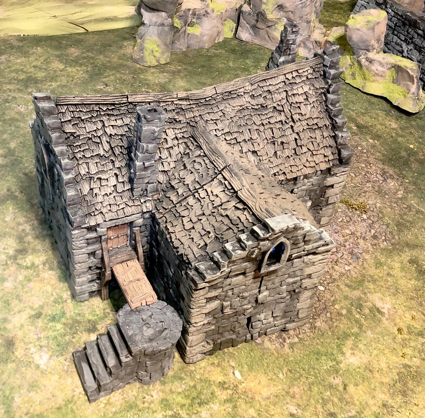 Walled Village: Manor Houses, Guard Tower, and Barn by GameScape3D - 3D Printed Tabletop Terrain, Perfect for Wargames, Board Games, RPGs