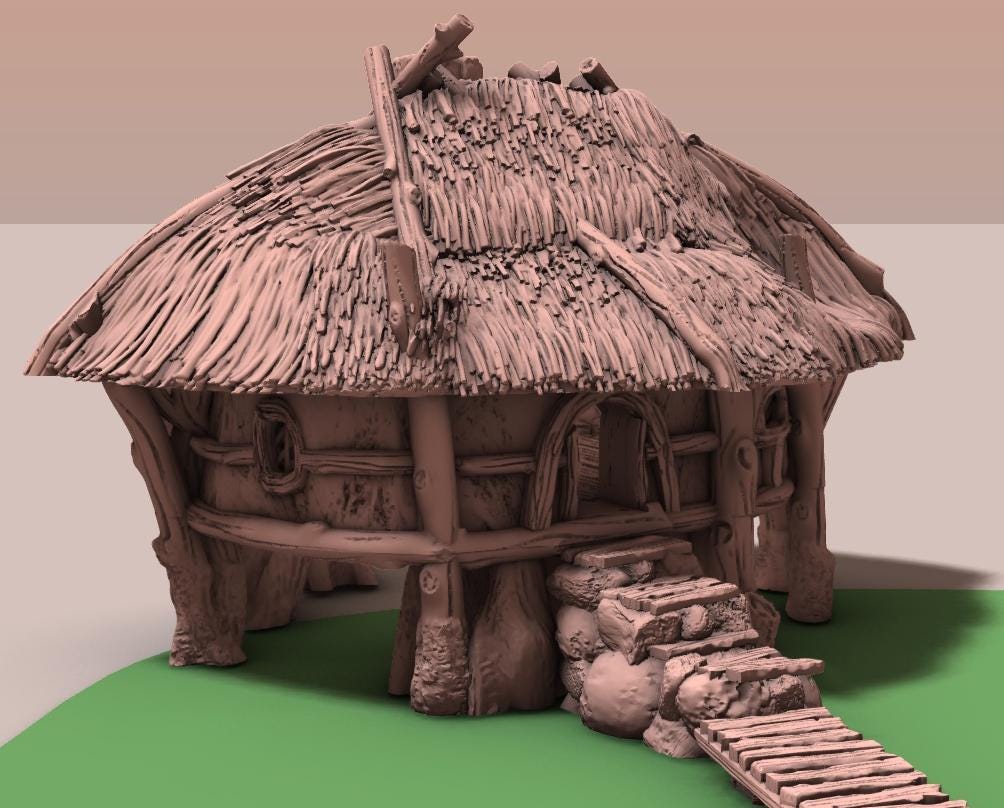 Halfling Swamp Village by GameScape3D - 3D Printed Tabletop Terrain, Perfect for Wargames, Board Games, RPGs