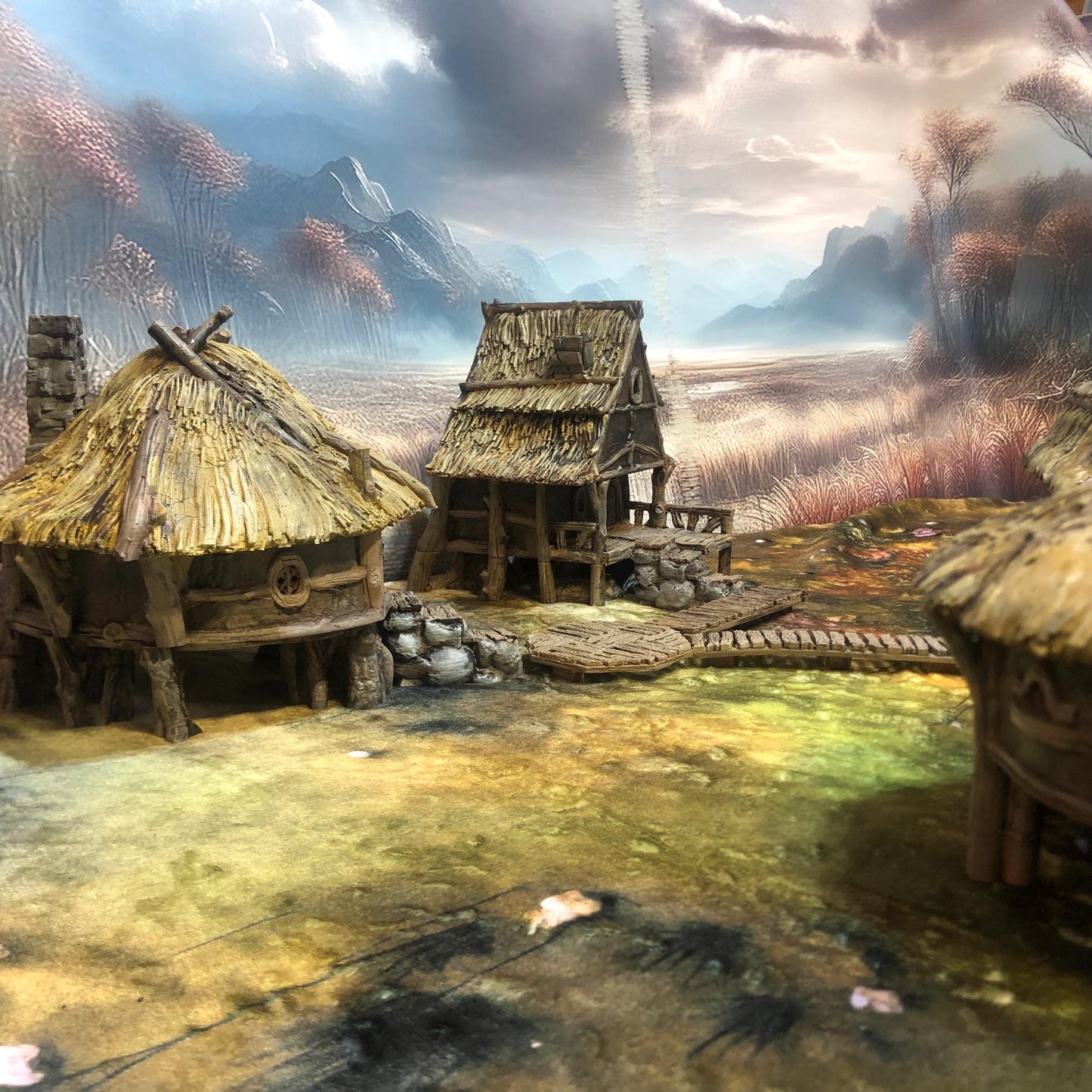 Halfling Swamp Village by GameScape3D - 3D Printed Tabletop Terrain, Perfect for Wargames, Board Games, RPGs