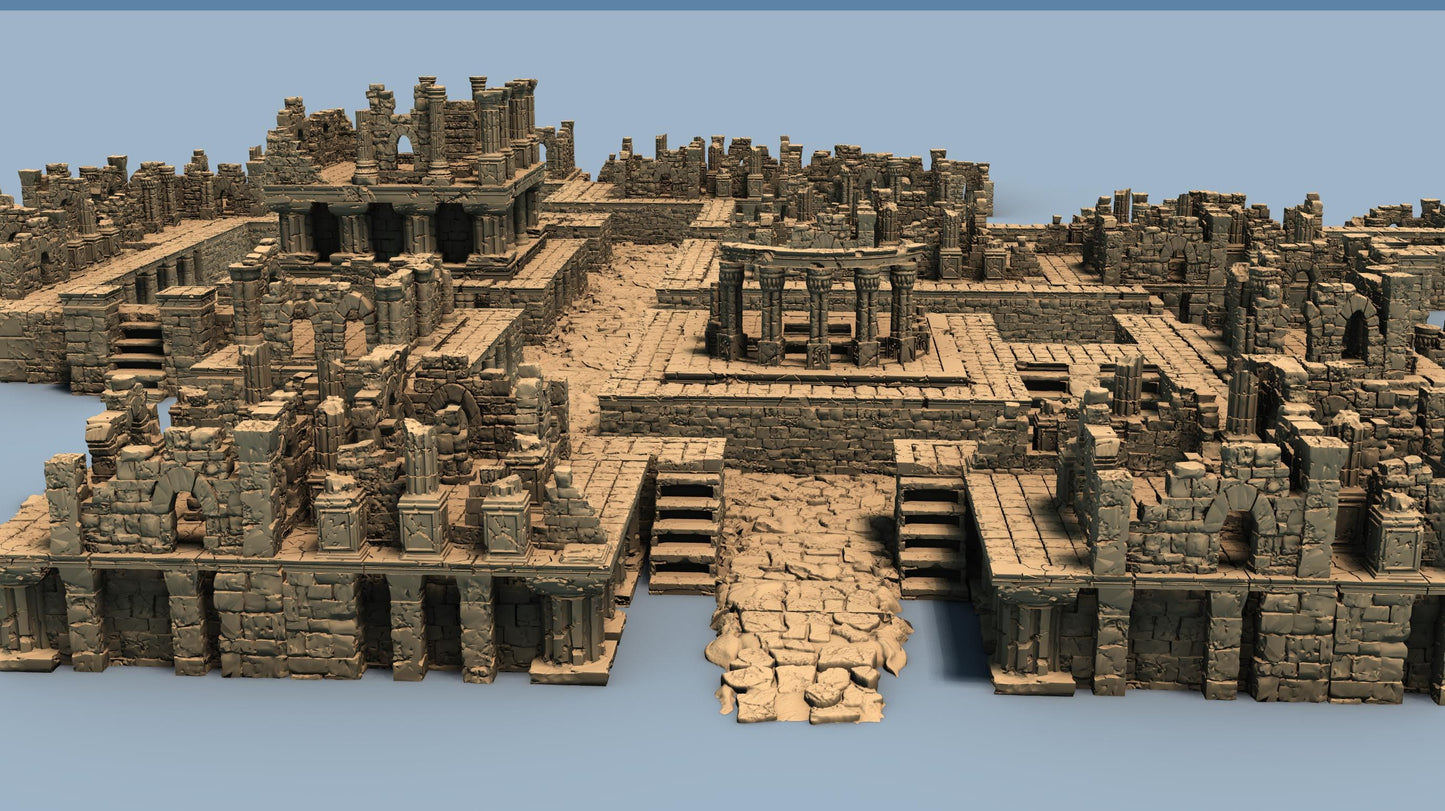 The Lost City : Modular Close-Combat Ruins - 3D Printed Tabletop Terrain, Perfect for Wargames, Board Games, Role Playing Games