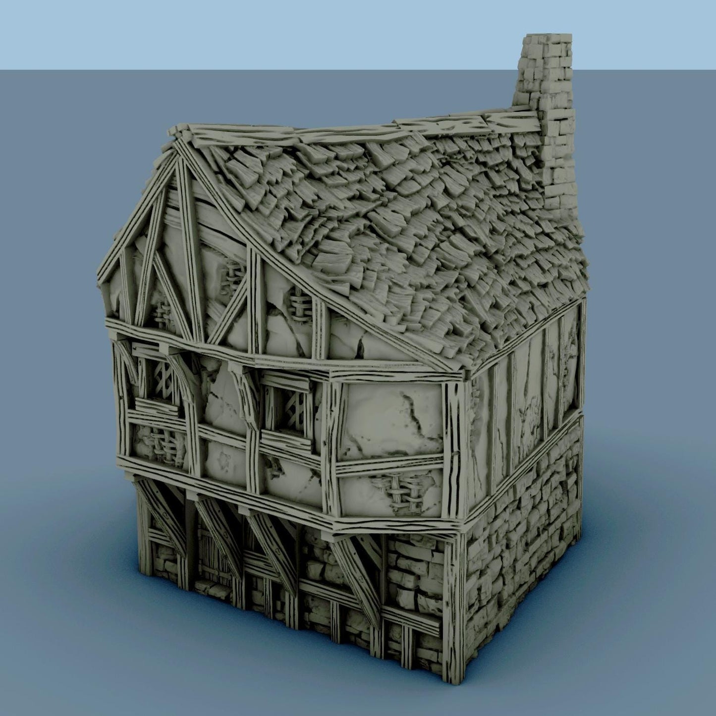 Modular Timber Frame Row Houses by GameScape3D - 3D Printed Tabletop Terrain, Perfect for Wargames, Board Games, Role Playing Games