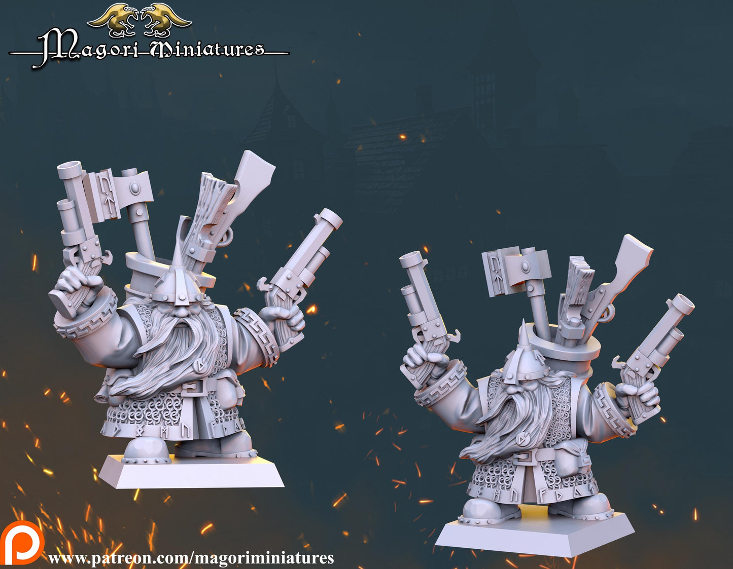 Dwarf Engineer, Fantasy Skirmish Miniatures by Magori Miniatures, perfect for Fantasy Wargames and RPGs