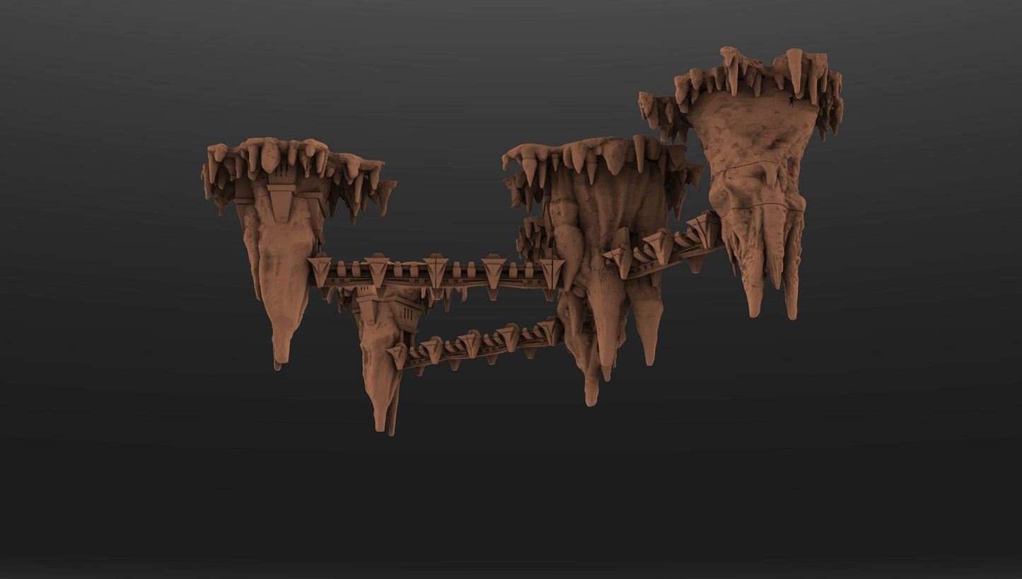 Fortified Stalactite & Bridge Compound by GameScape3D - 3D Printed Tabletop Terrain, Perfect for Wargames, Board Games, Role Playing Games