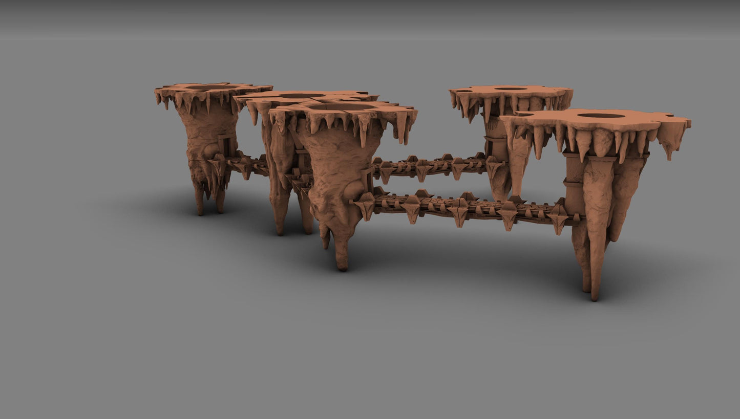 Fortified Stalactite & Bridge Compound by GameScape3D - 3D Printed Tabletop Terrain, Perfect for Wargames, Board Games, Role Playing Games