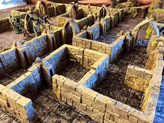 Catacomb Magnet Wall Set - 3D Printed Tabletop Terrain, Perfect for Wargames, Board Games, Role Playing Games