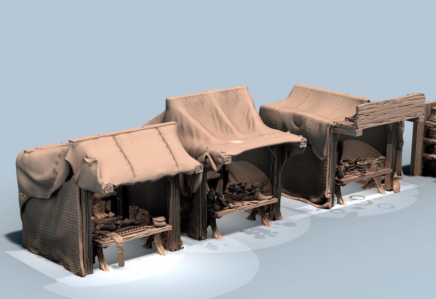 Merchant Tents and Insert Inventory by GameScape3D - 3D Printed Tabletop Terrain, Perfect for Wargames, Board Games, RPGs