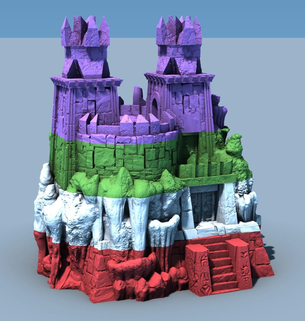 Small Underdark Keep by GameScape3D - 3D Printed Tabletop Terrain, Perfect for Wargames, Board Games, Role Playing Games