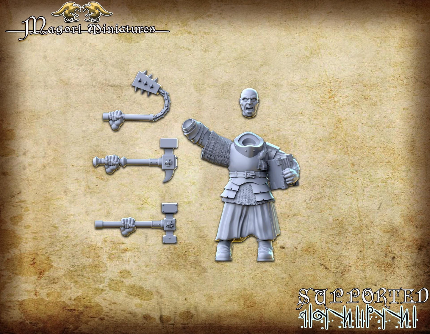 Priest of the Hammer God, Fantasy Skirmish Miniatures by Magori Miniatures, perfect for Fantasy Wargames and RPGs