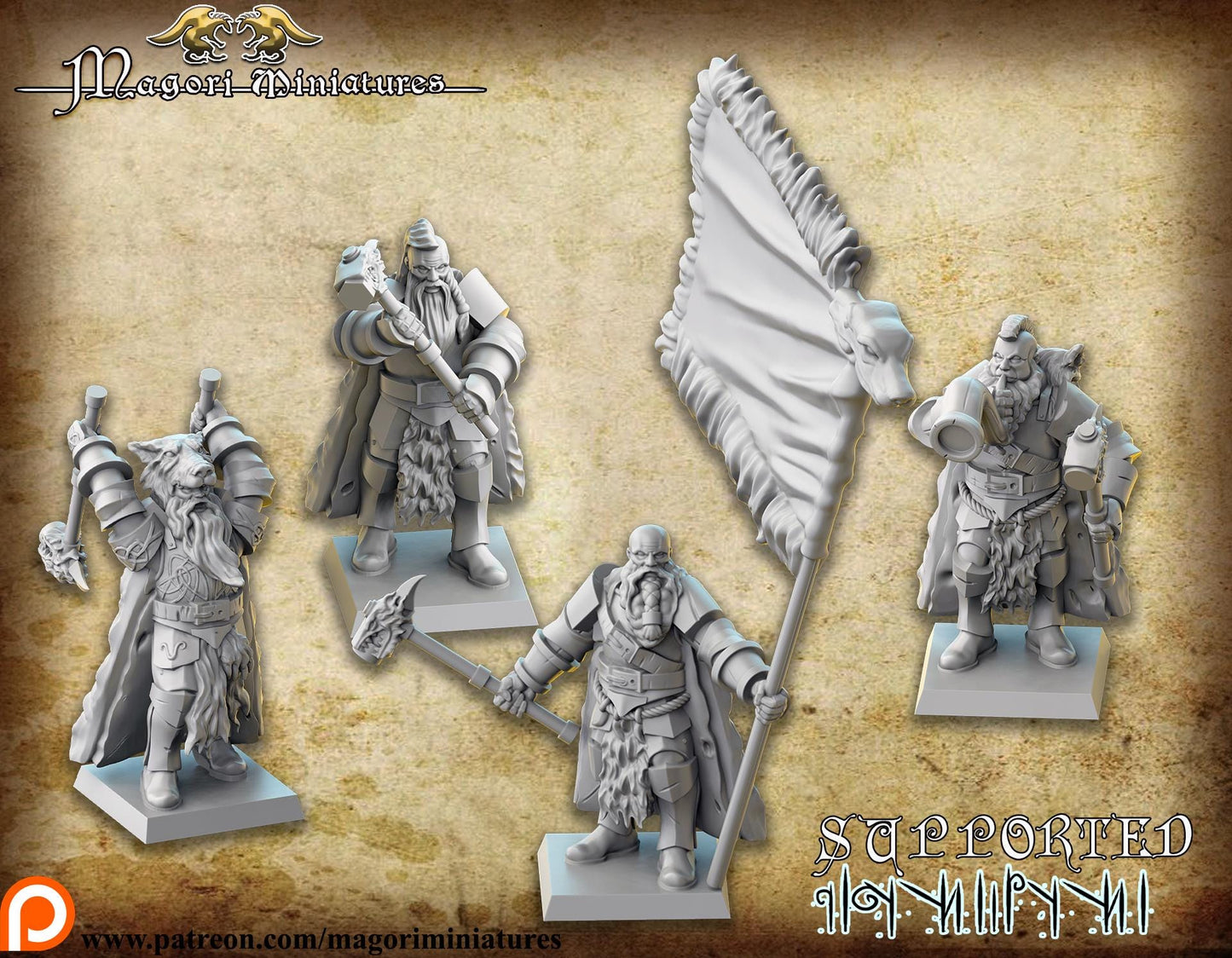 Teuton Wolf Knights, Fantasy Skirmish Miniatures by Magori Miniatures, perfect for Fantasy Wargames and RPGs