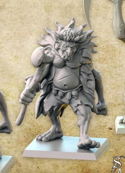 Troll King and Troll Henchmen, Fantasy Skirmish Miniatures by Magori Miniatures, perfect for Fantasy Wargames and RPGs