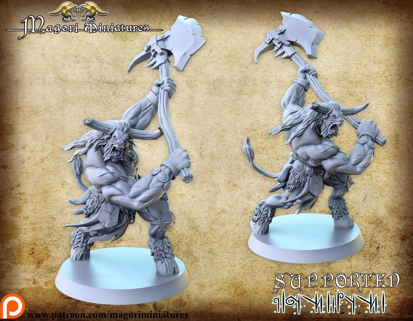 Minotaur Doomlord, Fantasy Miniatures by Magori Miniatures, perfect for Fantasy Wargames and RPGs