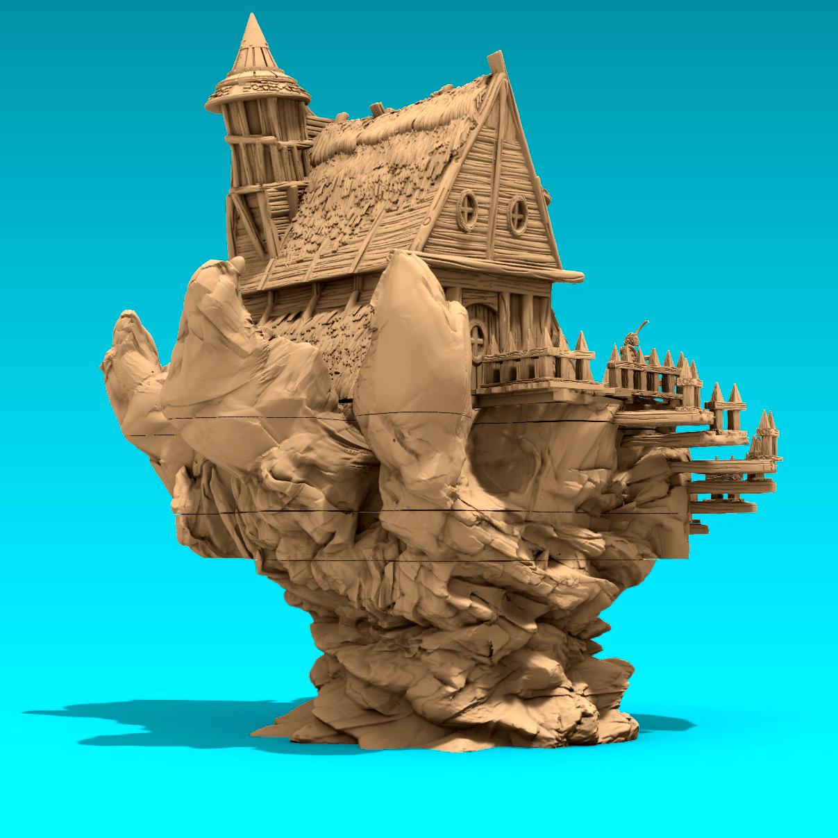 Witch House Hill by GameScape3D - 3D Printed Tabletop Terrain, Perfect for Wargames