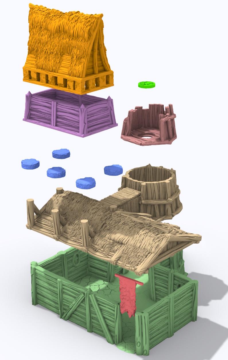 Mine Barracks by GameScape3D - 3D Printed Tabletop Terrain, Perfect for Wargames, Role playing games, Tabletop games
