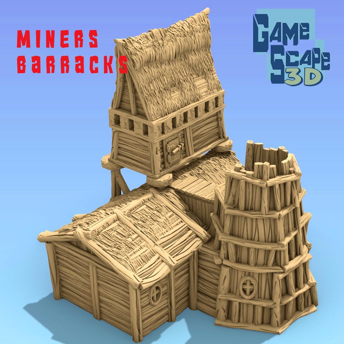 Mine Barracks by GameScape3D - 3D Printed Tabletop Terrain, Perfect for Wargames, Role playing games, Tabletop games