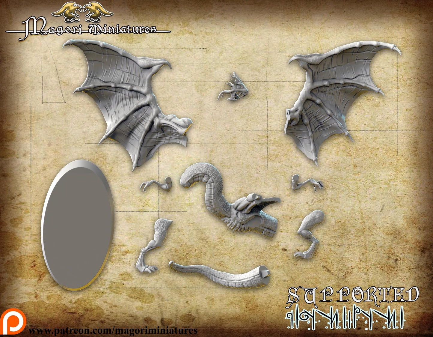 Jabberwock, Fantasy Miniatures by Magori Miniatures, perfect for Fantasy Wargames and RPGs