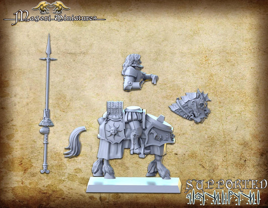 Mounted Paymaster, Fantasy Skirmish Miniatures by Magori Miniatures, perfect for Fantasy Wargames and RPGs