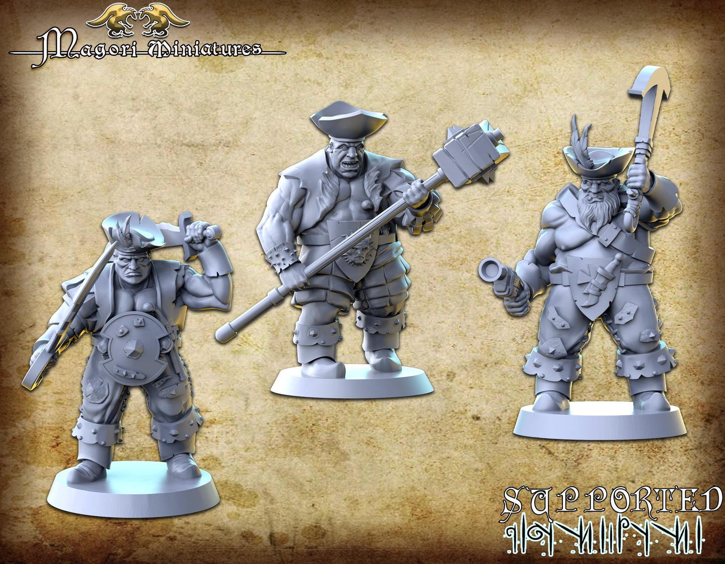 Mercenary Ogre Unit, Fantasy Miniatures by Magori Miniatures, perfect for Fantasy Wargames and RPGs