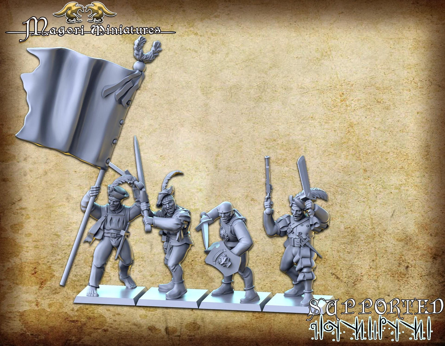 Landsknecht State Troops, Fantasy Skirmish Miniatures by Magori Miniatures, perfect for Fantasy Wargames and RPGs