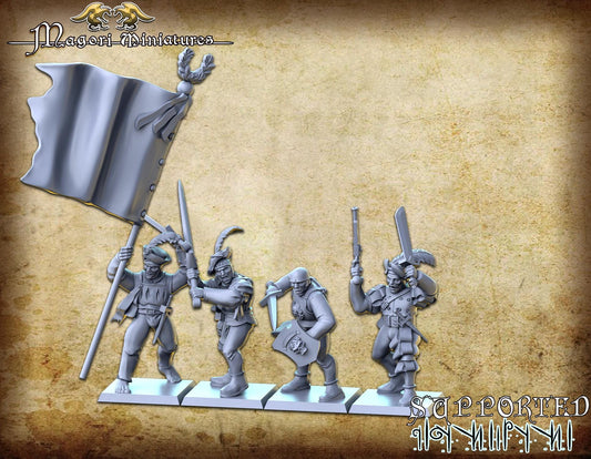 Landsknecht State Troops, Fantasy Skirmish Miniatures by Magori Miniatures, perfect for Fantasy Wargames and RPGs