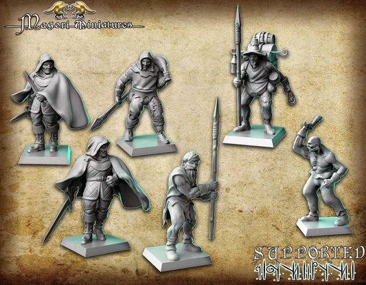 Hochland Bandits, Fantasy Skirmish Miniatures by Magori Miniatures, perfect for Fantasy Wargames and RPGs