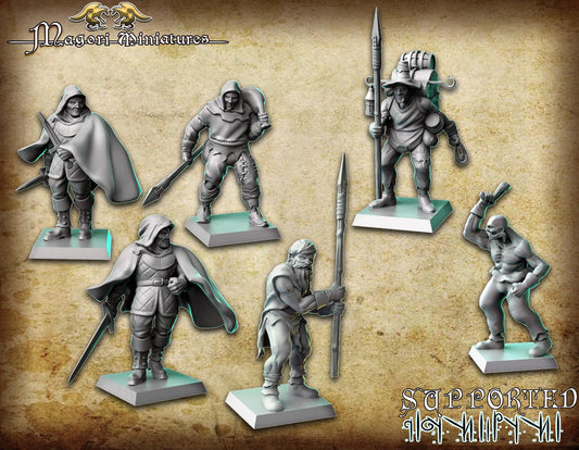 Hochland Bandits, Fantasy Skirmish Miniatures by Magori Miniatures, perfect for Fantasy Wargames and RPGs