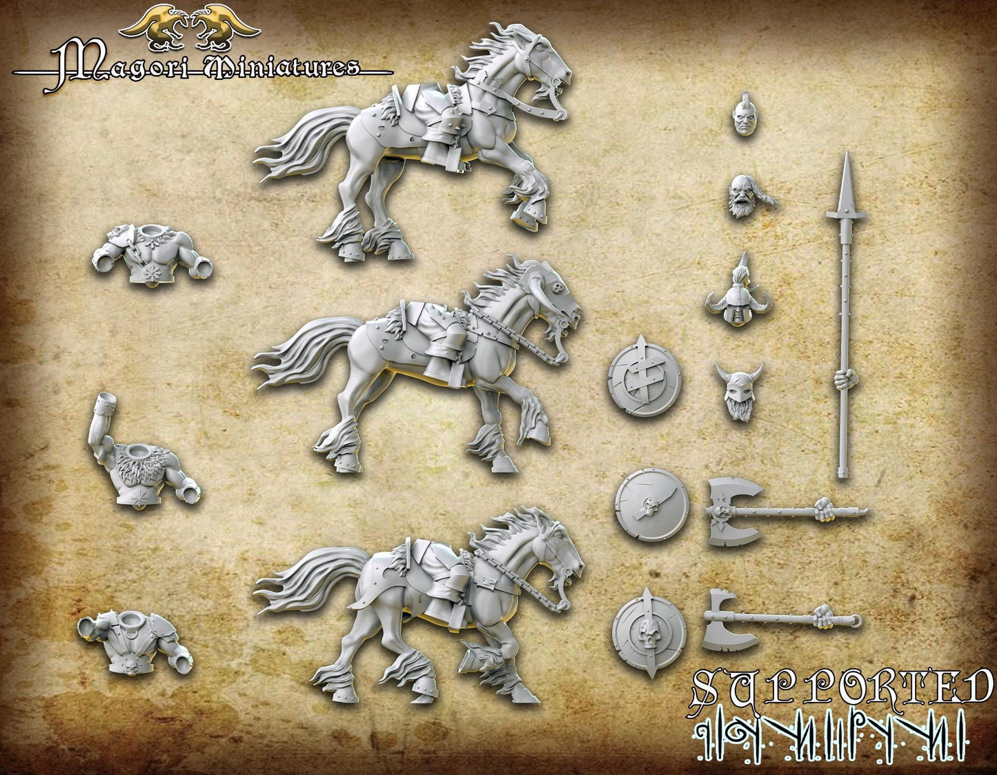 Barbarian Riders, Fantasy Skirmish Miniatures by Magori Miniatures, perfect for Fantasy Wargames and RPGs