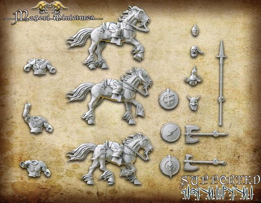 Barbarian Riders, Fantasy Skirmish Miniatures by Magori Miniatures, perfect for Fantasy Wargames and RPGs