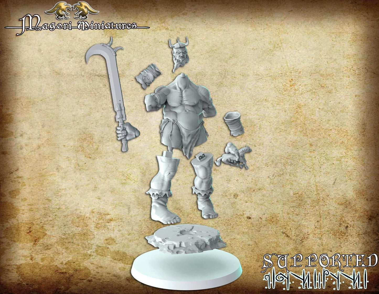 Giant king and Cyclops kit, Fantasy Miniatures by Magori Miniatures, perfect for Fantasy Wargames and RPGs