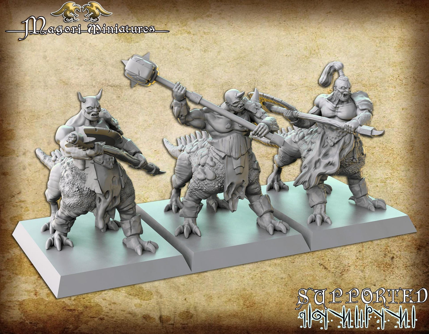 Dragon Ogre Squad, Fantasy Skirmish Miniatures by Magori Miniatures, perfect for Fantasy Wargames and RPGs